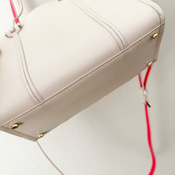 KATE SPADE | "Arbour Hill Elodie" Purse Nude Beige Bright Coral + Long Strap - Picture 8 of 14